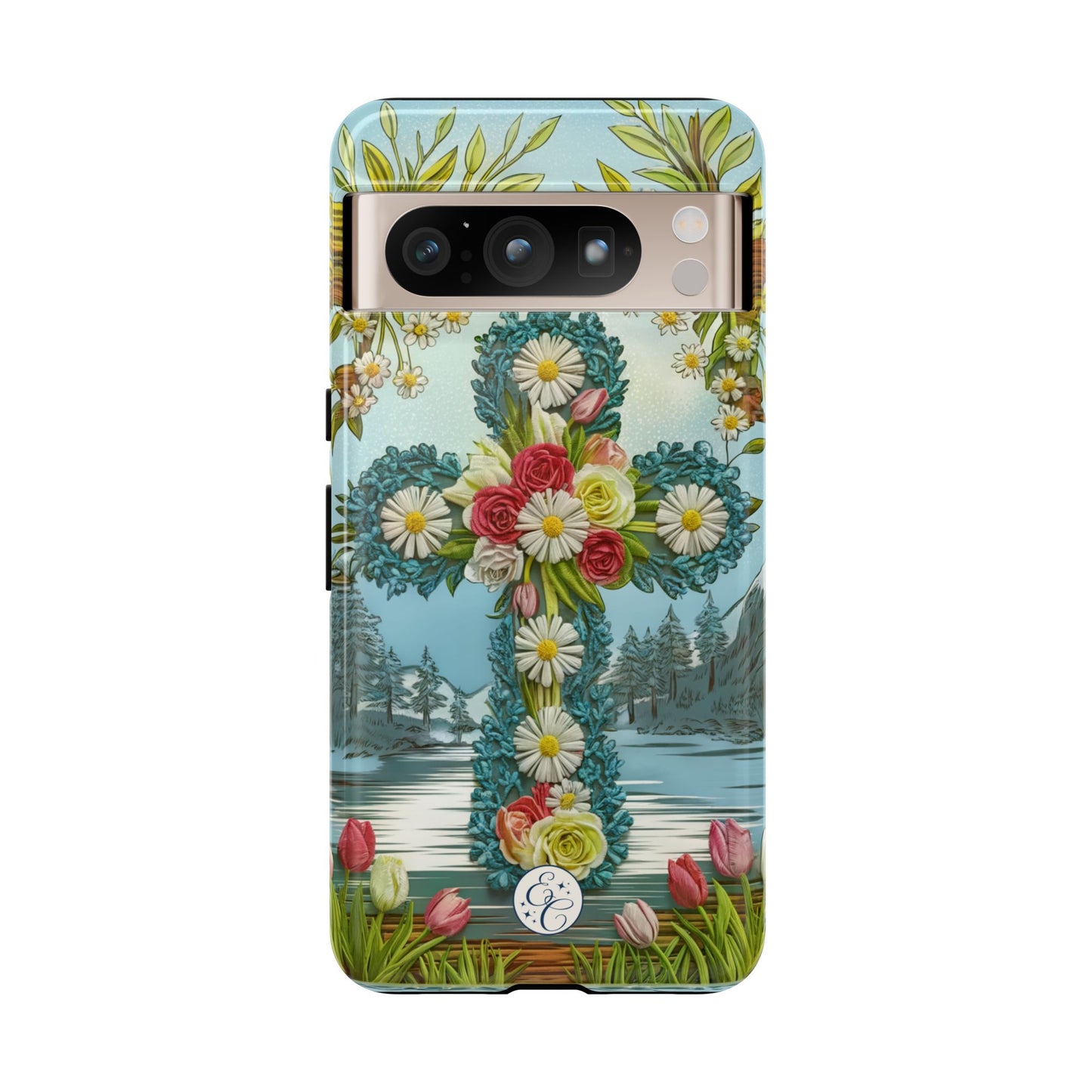 Floral Cross Tough Phone Case
