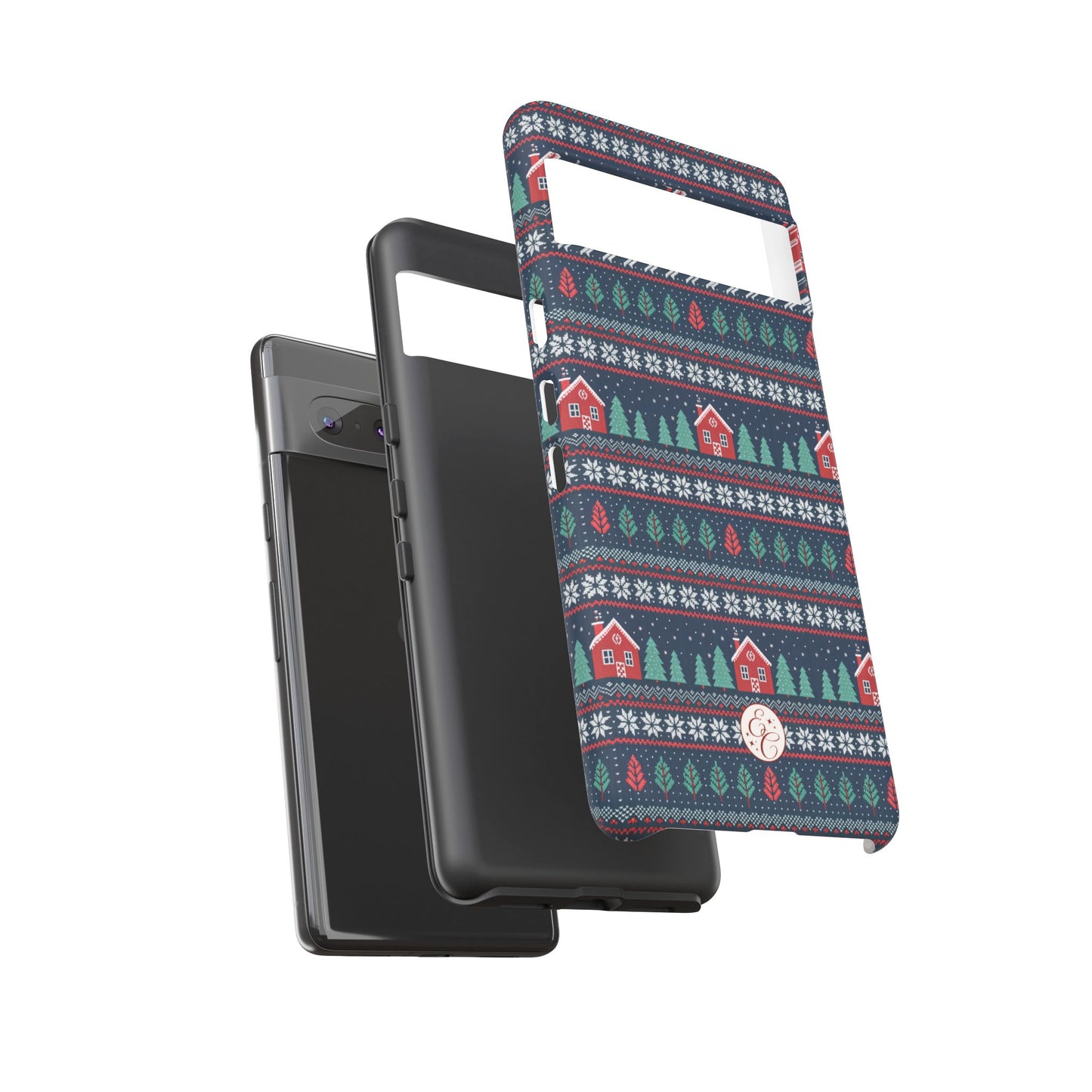 Winter Cottage Pattern Tough Phone Case