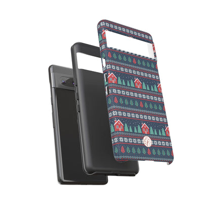 Winter Cottage Pattern Tough Phone Case