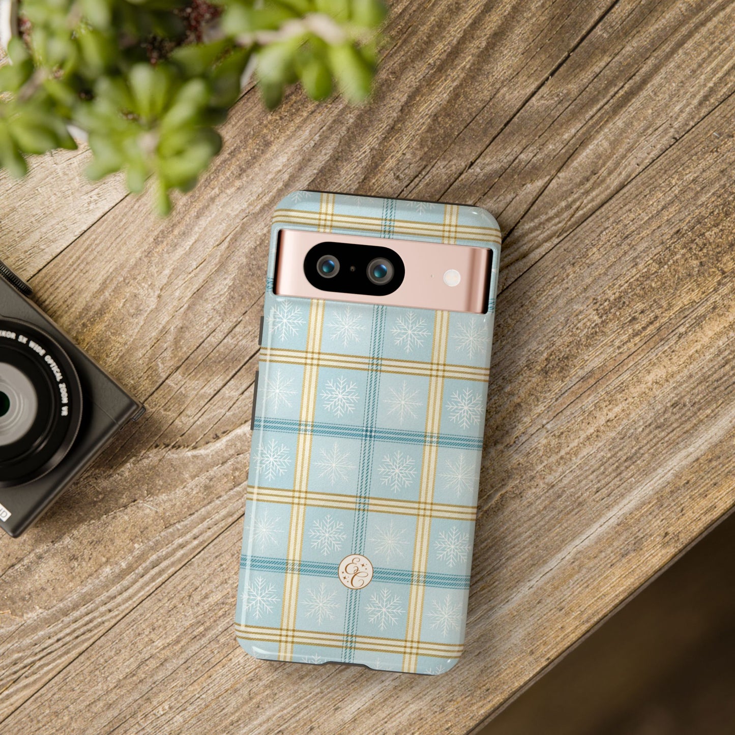 Blue Winter Plaid Tough Phone Case