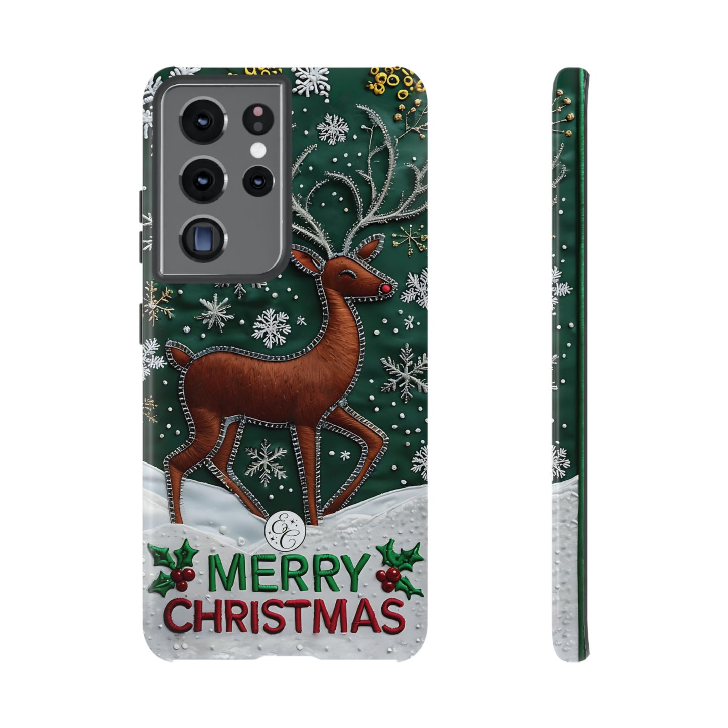 Merry Christmas Reindeer Tough Phone Case