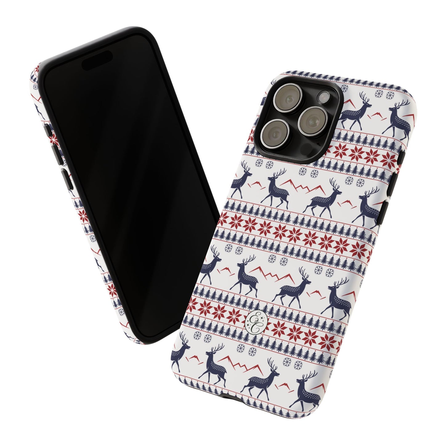 Christmas Reindeer Pattern Tough Phone Case