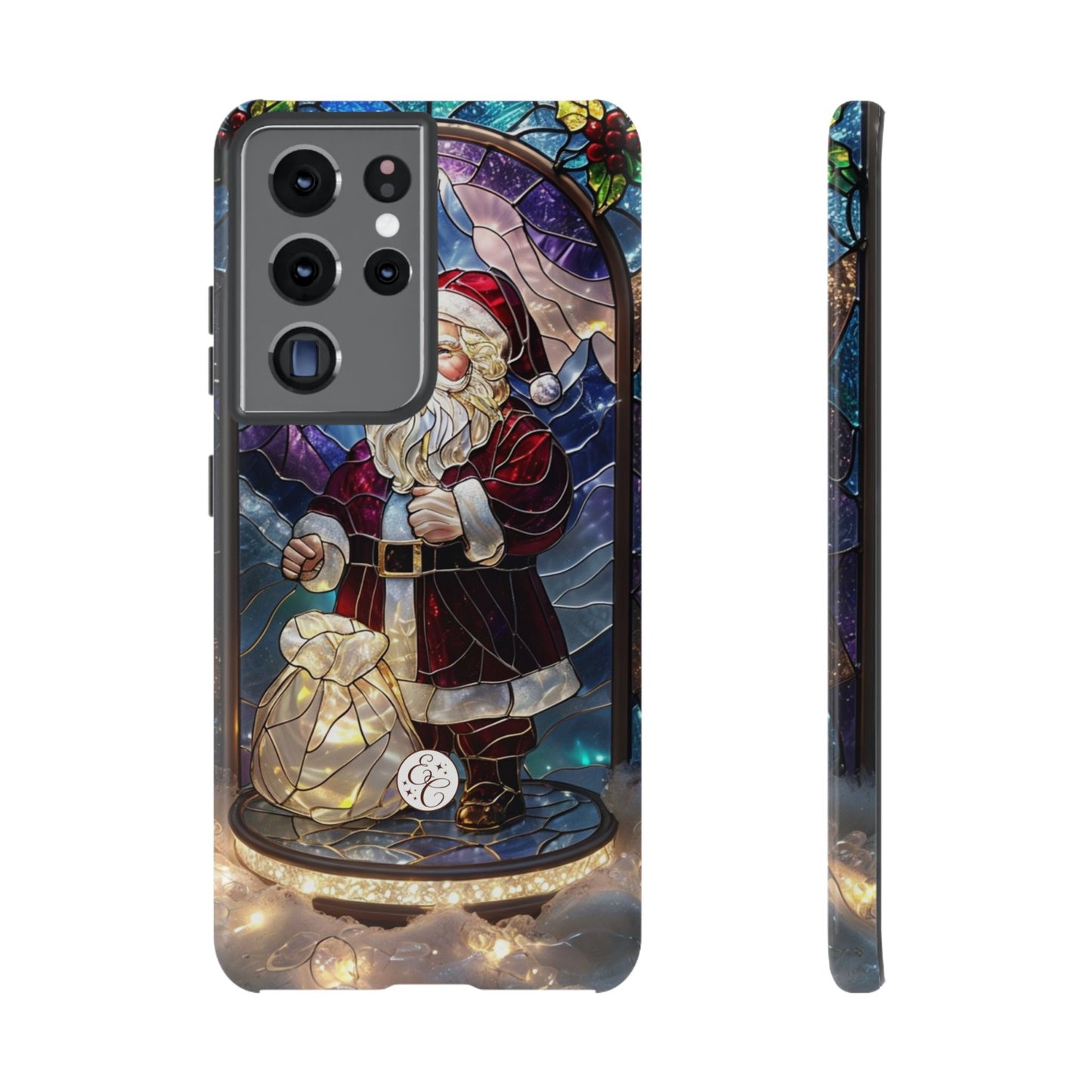 Santa Claus Stained Glass Tough Phone Case