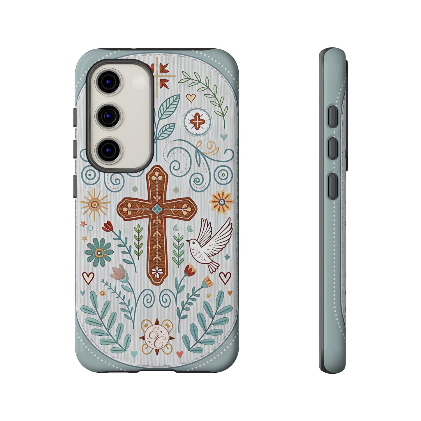 Christian Cross Floral Tough Phone Case