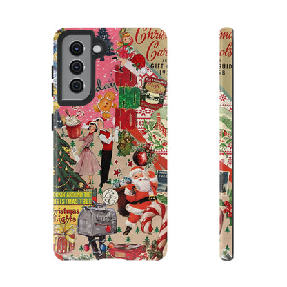 Vintage Christmas Collage Tough Phone Case