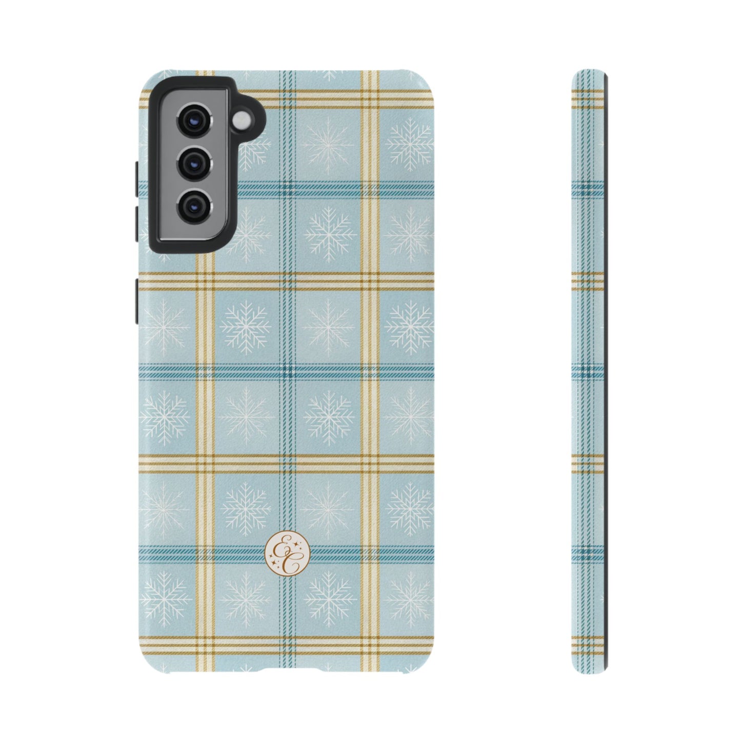 Blue Winter Plaid Tough Phone Case