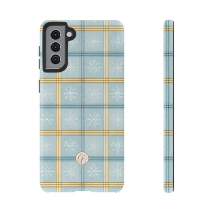 Blue Winter Plaid Tough Phone Case