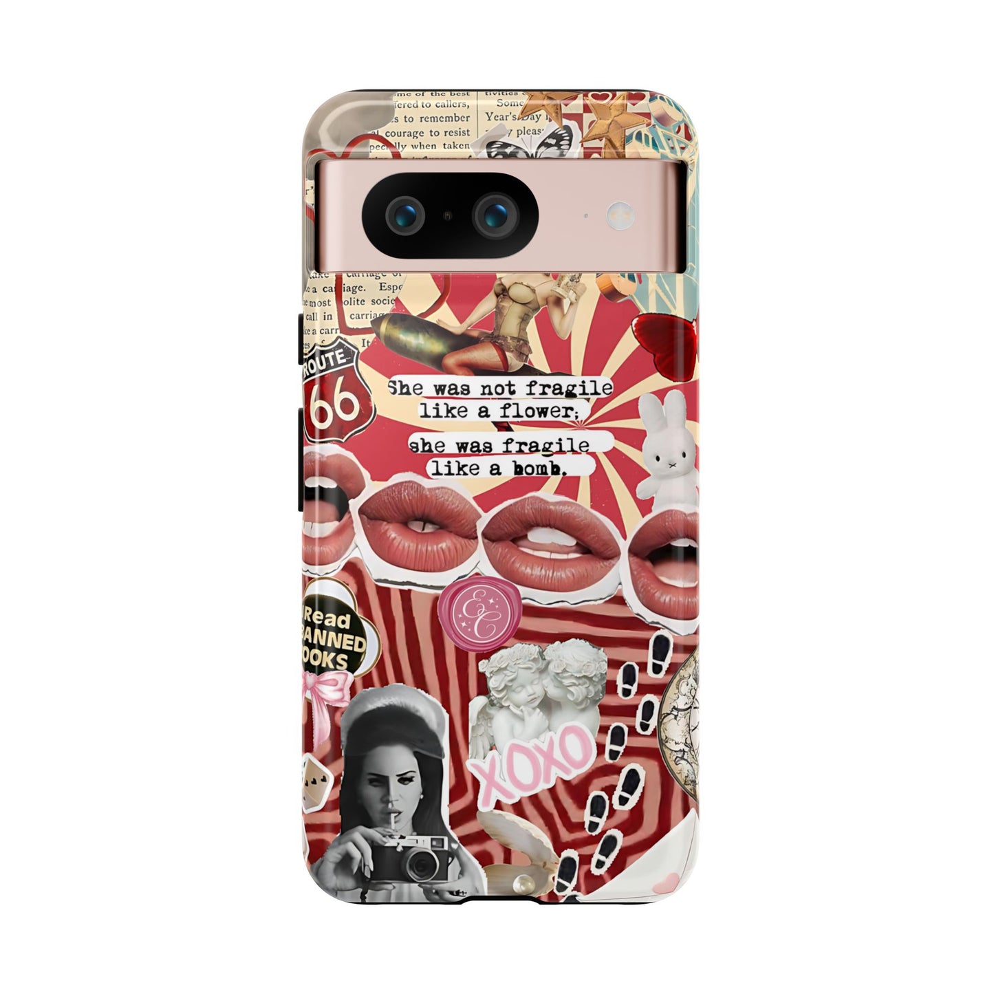 Feminine Aesthetic Retro Collage Tough Phone Case