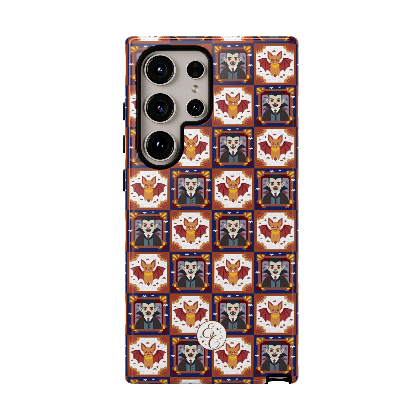 Dracula & Bat Pattern Tough Phone Case