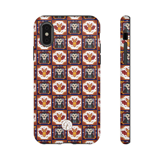 Dracula & Bat Pattern Tough Phone Case