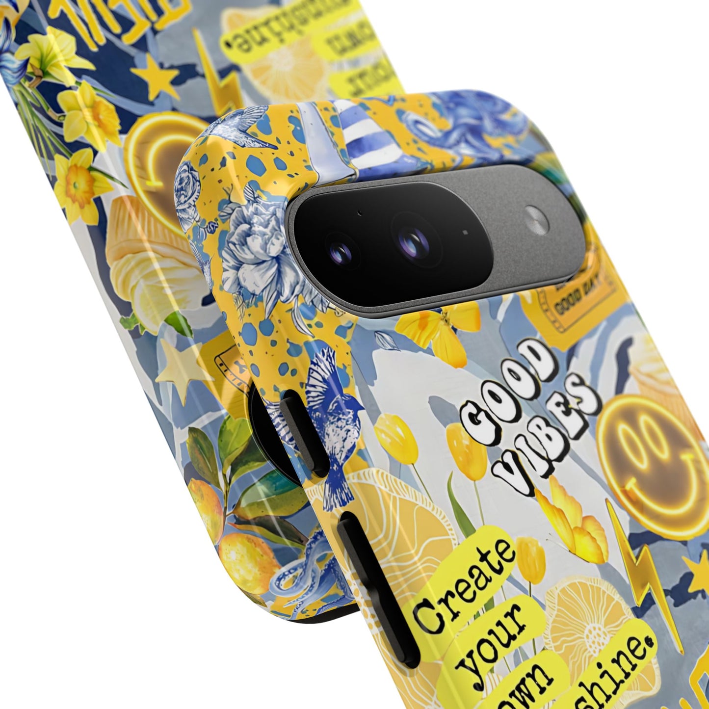 Yellow and Blue Collage Tough Phone Case