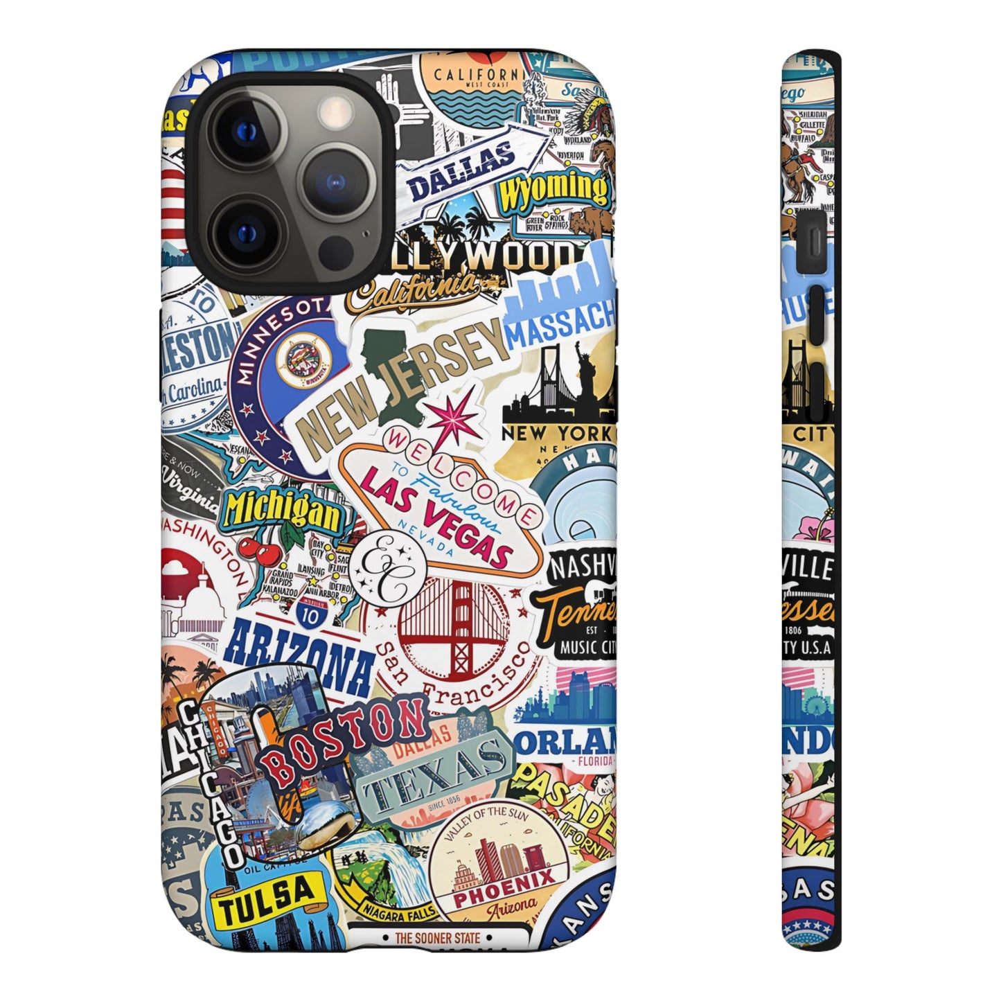 USA Travel Stickers Tough Phone Case