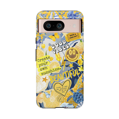 Yellow and Blue Collage Tough Phone Case