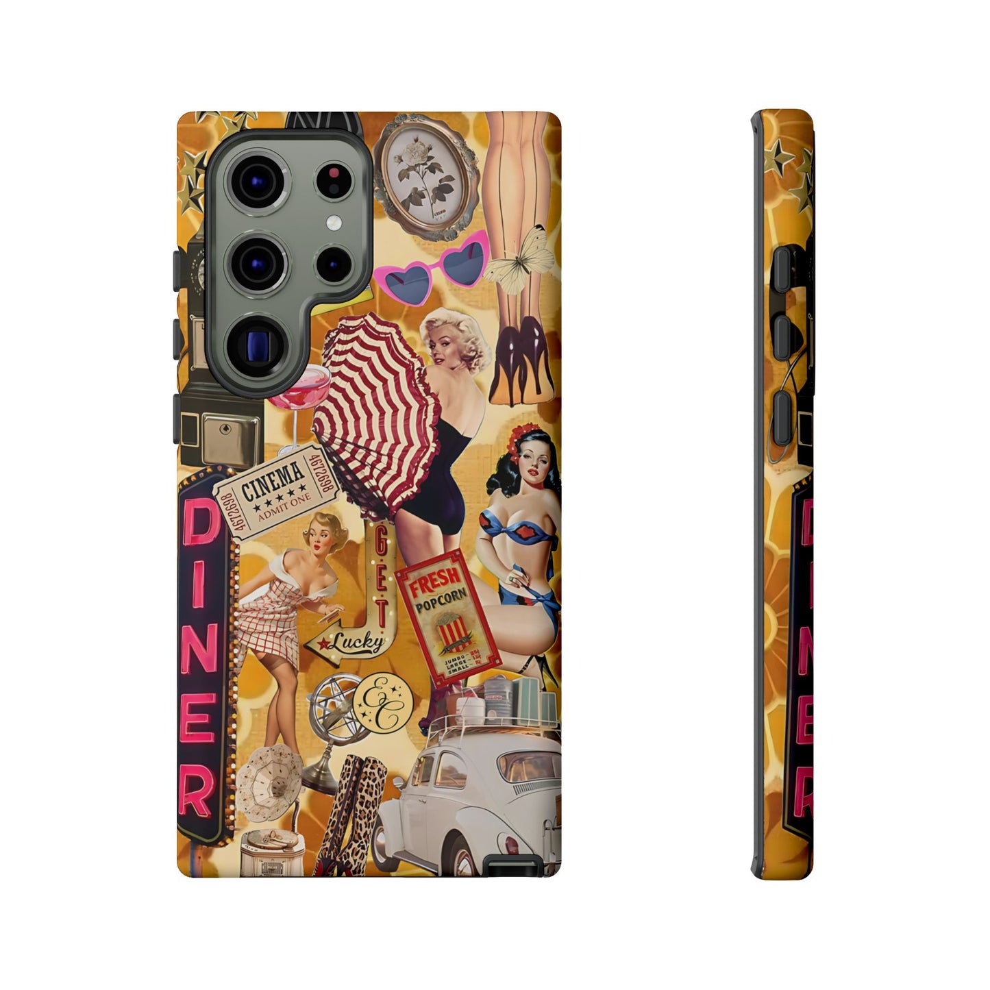 Retro Pin-up Collage Tough Phone Case