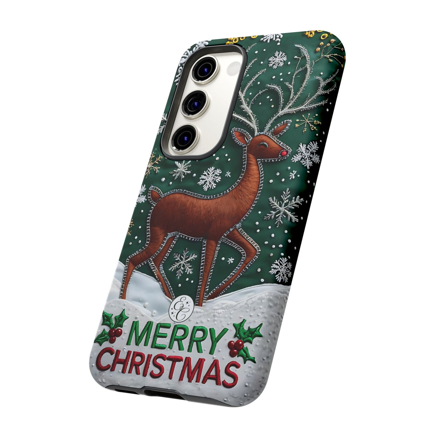 Merry Christmas Reindeer Tough Phone Case