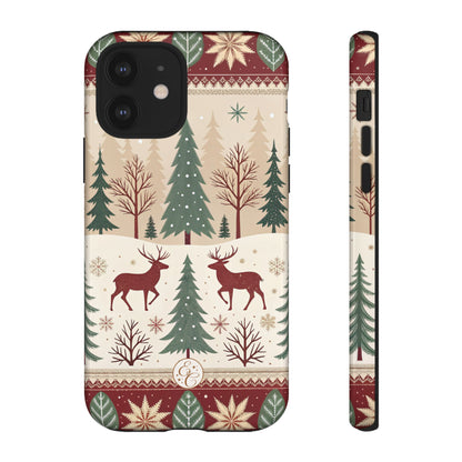 Vintage Christmas Reindeer Tough Phone Case