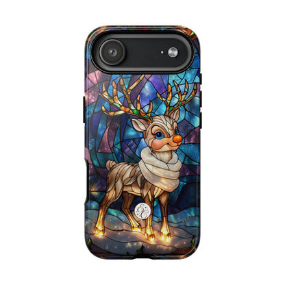 Cute Reindeer Stained Glass Tough Phone Case