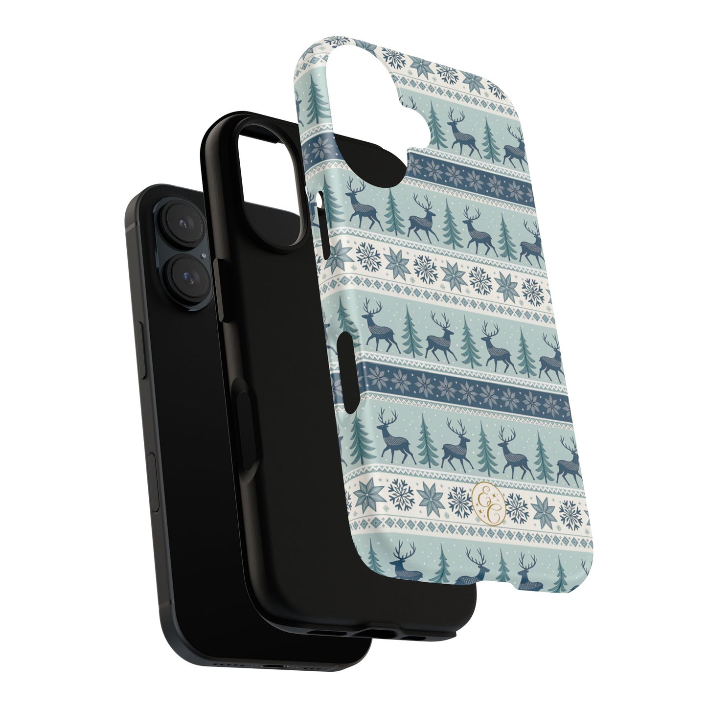 Blue Winter Reindeer Tough Phone Case