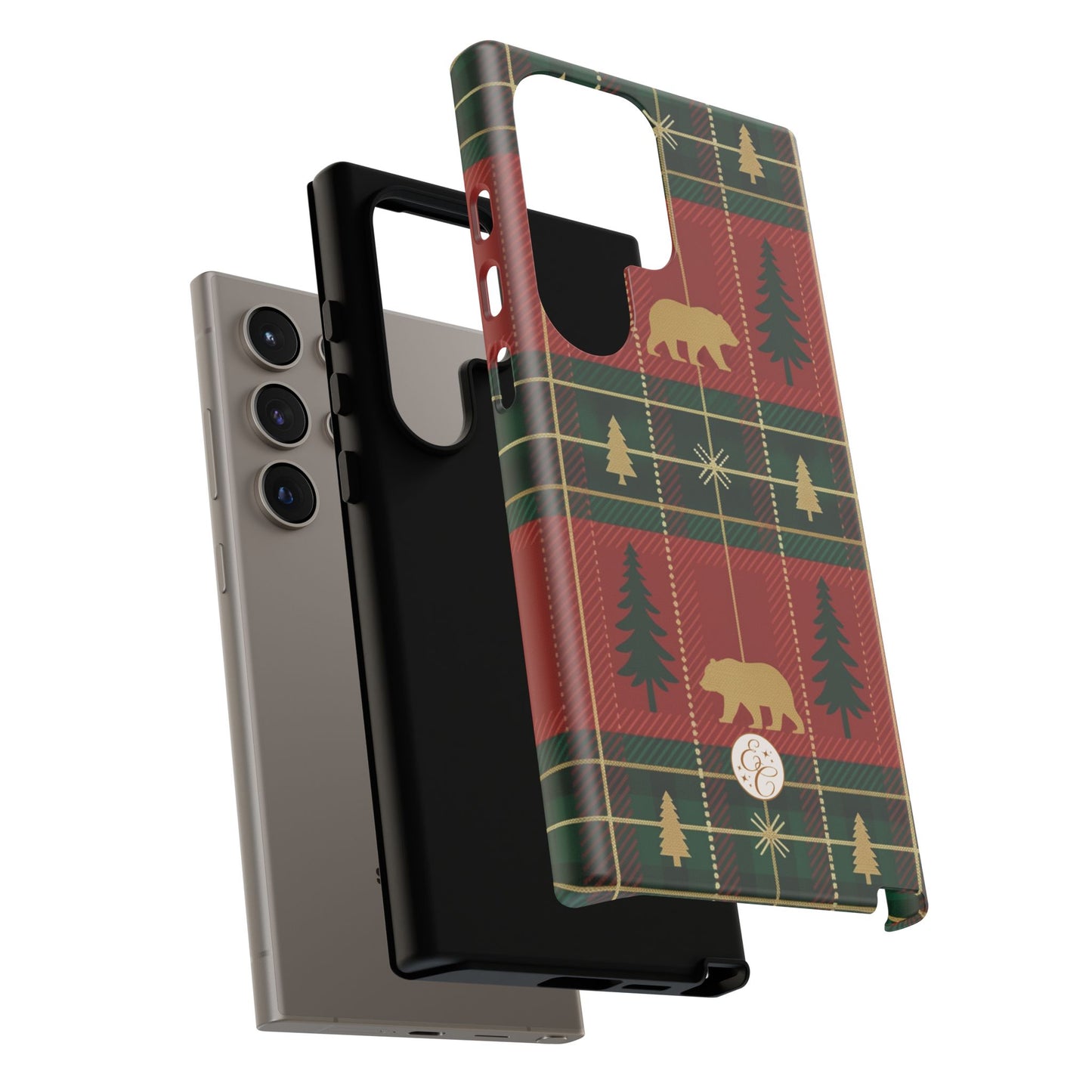 Christmas Bear Plaid Tough Phone Case