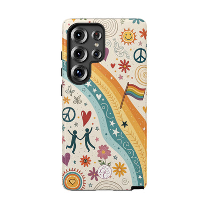 LGTBQ+ Pride Boho Doodle Tough Phone Case