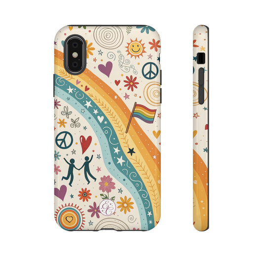 LGTBQ+ Pride Boho Doodle Tough Phone Case