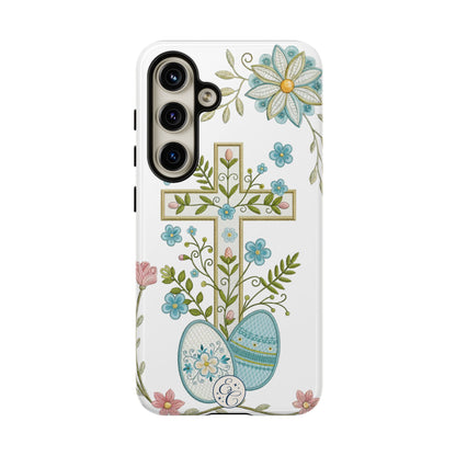 Vintage Easter Floral Cross Tough Phone Case