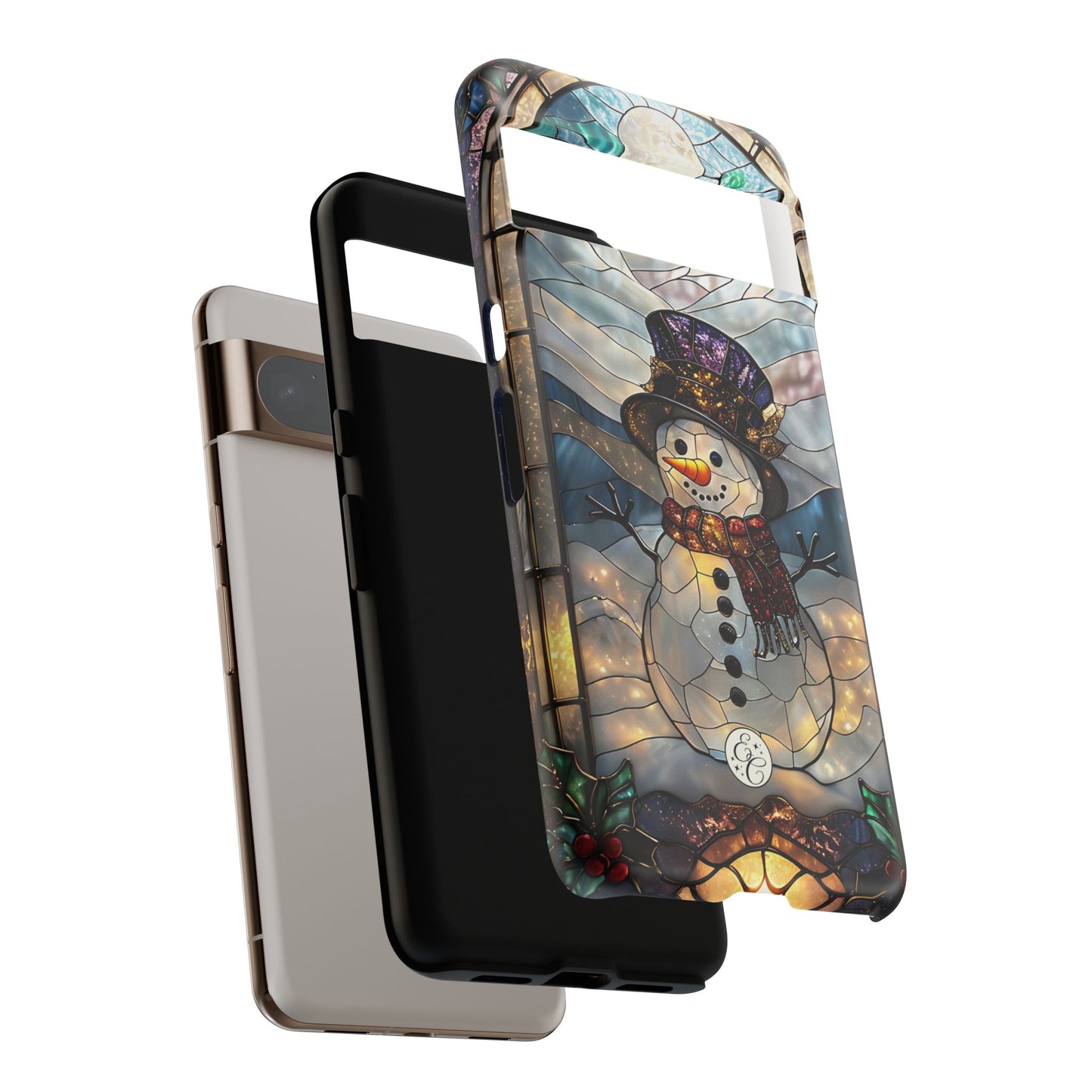 Snowman Stained Glass Tough Phone Case