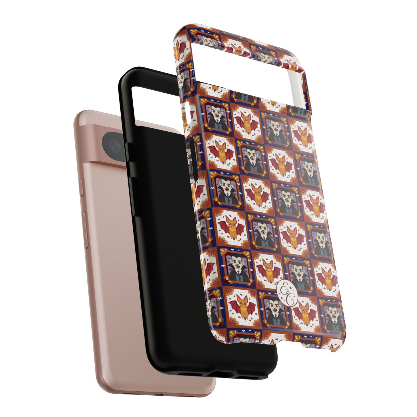 Dracula & Bat Pattern Tough Phone Case