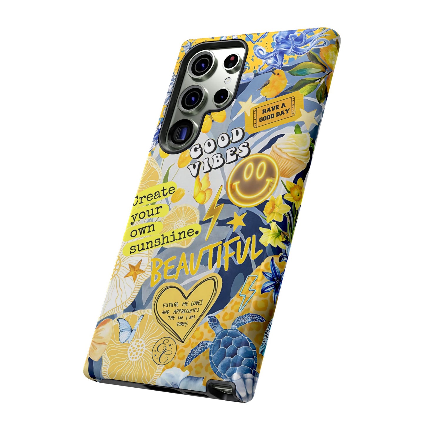 Yellow and Blue Collage Tough Phone Case