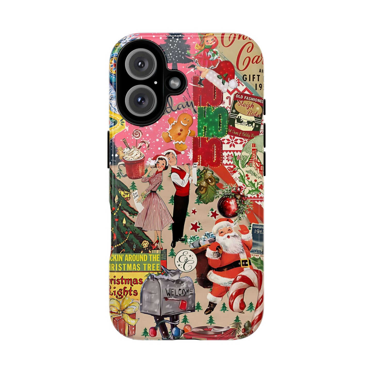 Vintage Christmas Collage Tough Phone Case