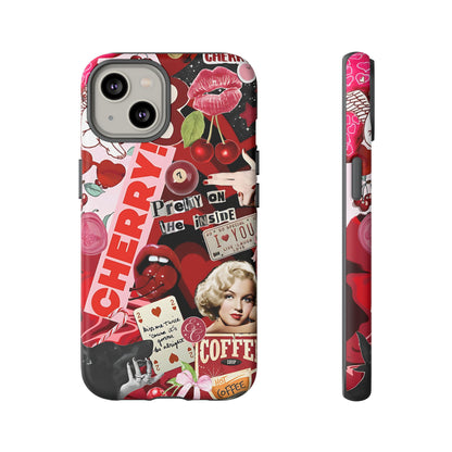 Cherry Theme Retro Collage Tough Phone Case