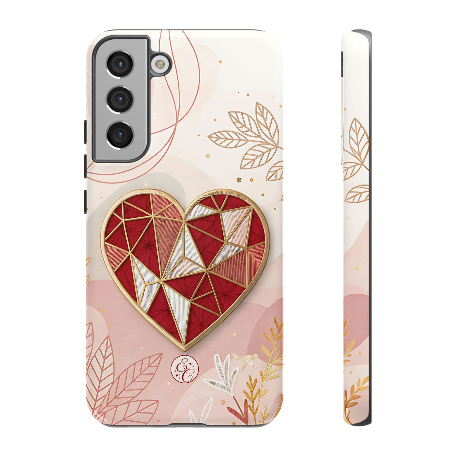 Geometric Heart Tough Phone Case