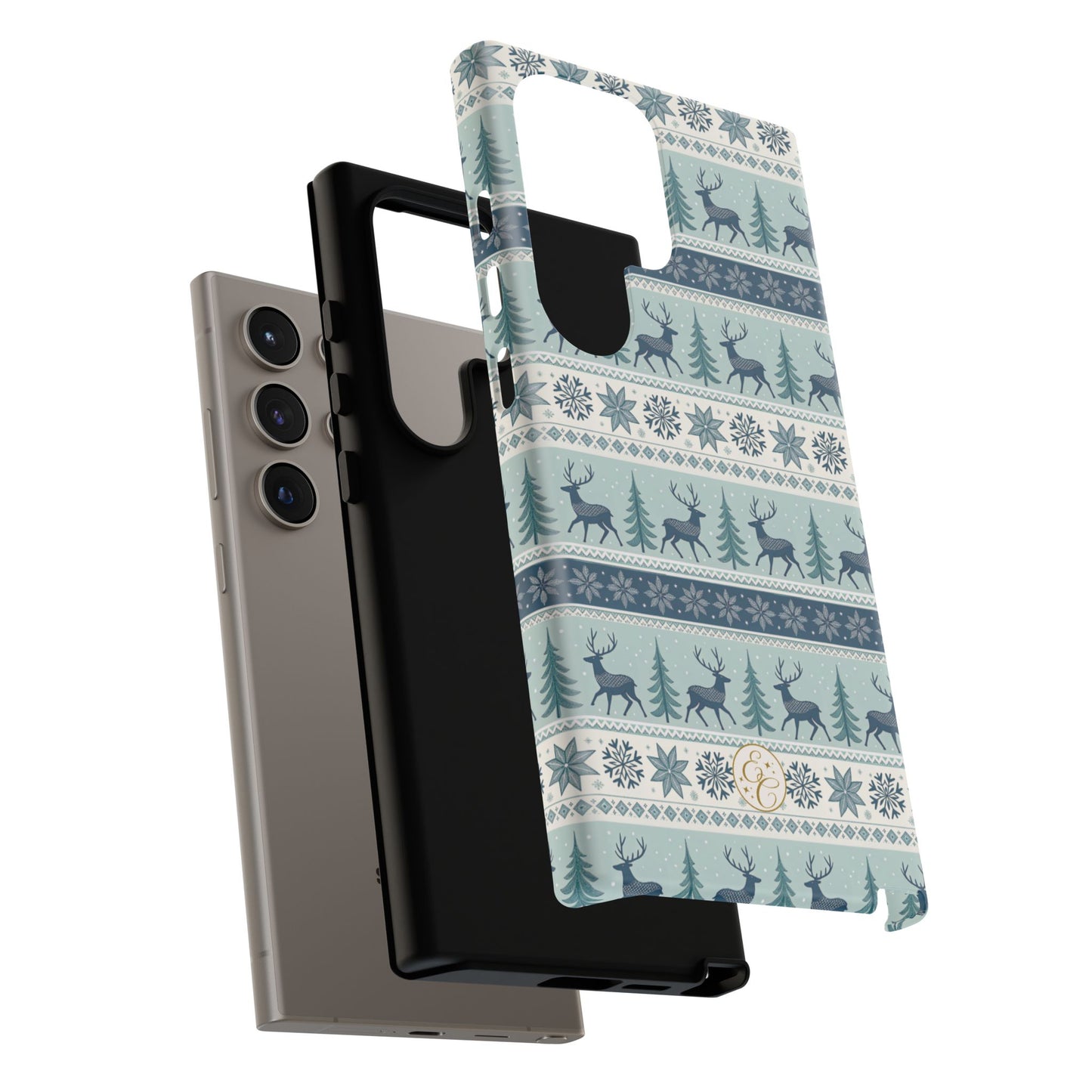 Blue Winter Reindeer Tough Phone Case