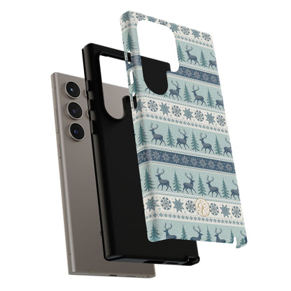 Blue Winter Reindeer Tough Phone Case