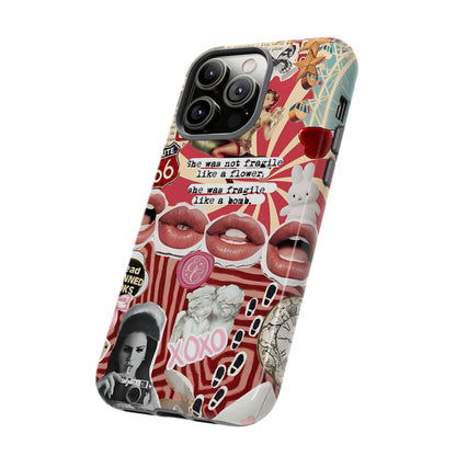 Retro Feminist Collage Tough Phone Case