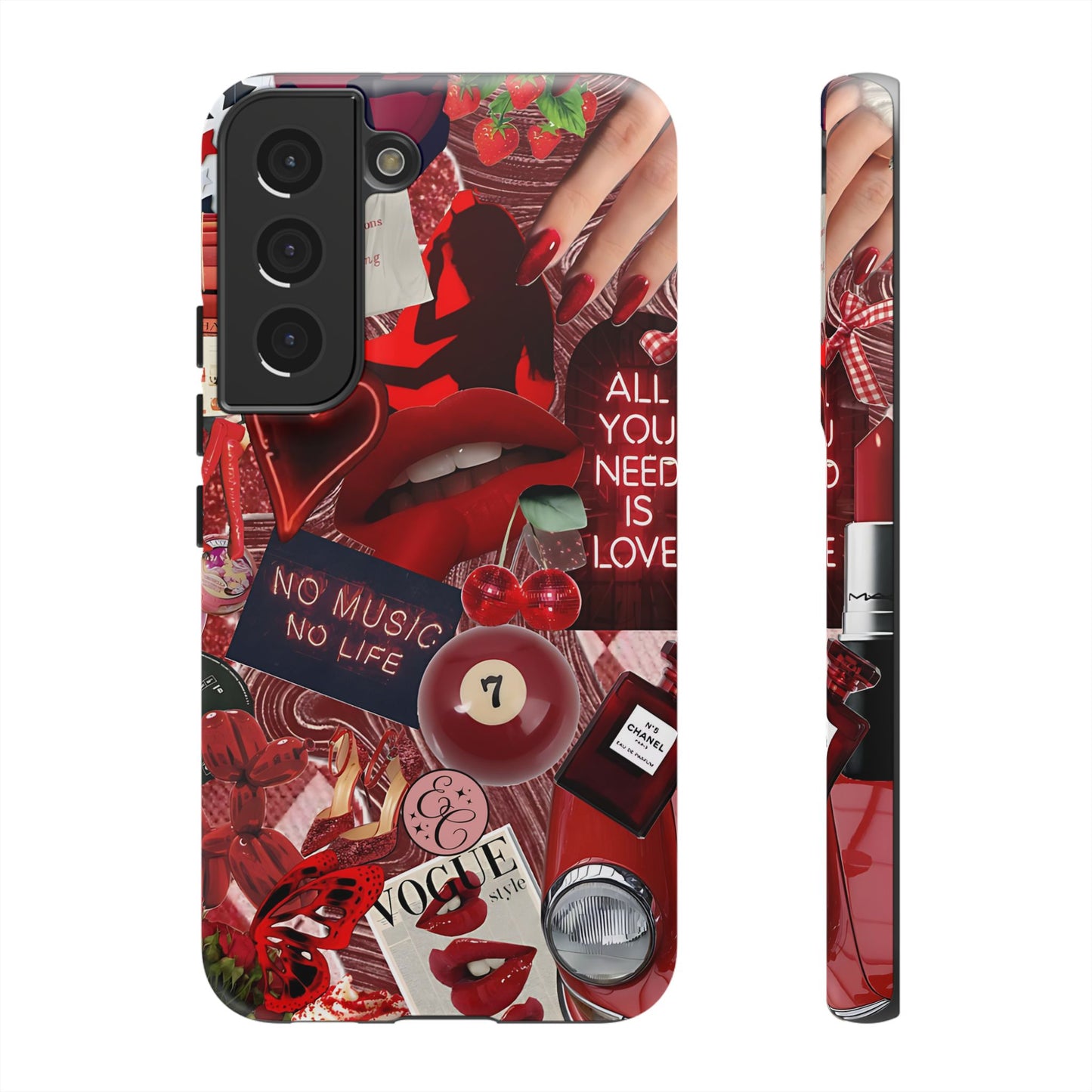 Red Aesthetic Collage Tough Phone Case