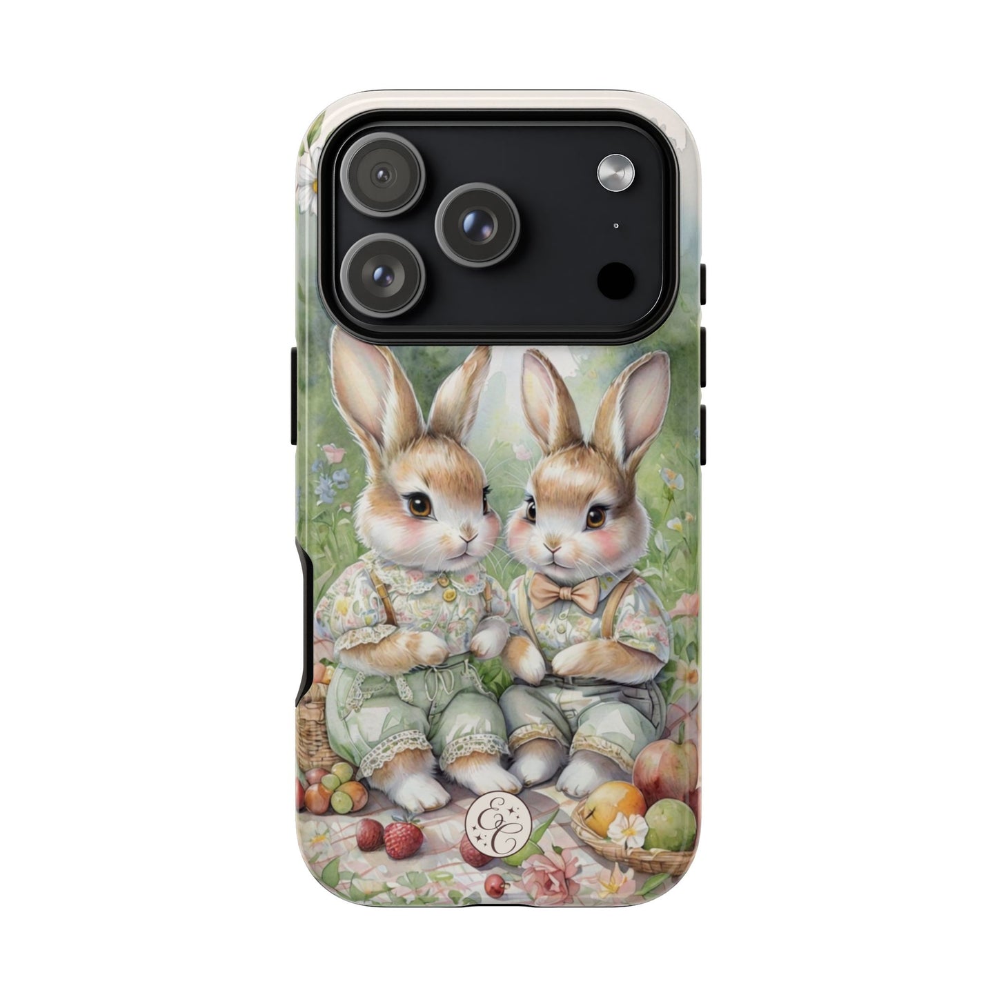 Vintage Bunny Picnic Tough Phone Case