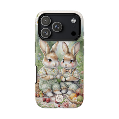 Vintage Bunny Picnic Tough Phone Case