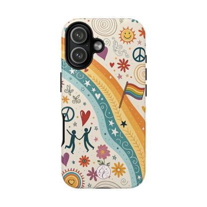 LGTBQ+ Pride Boho Doodle Tough Phone Case
