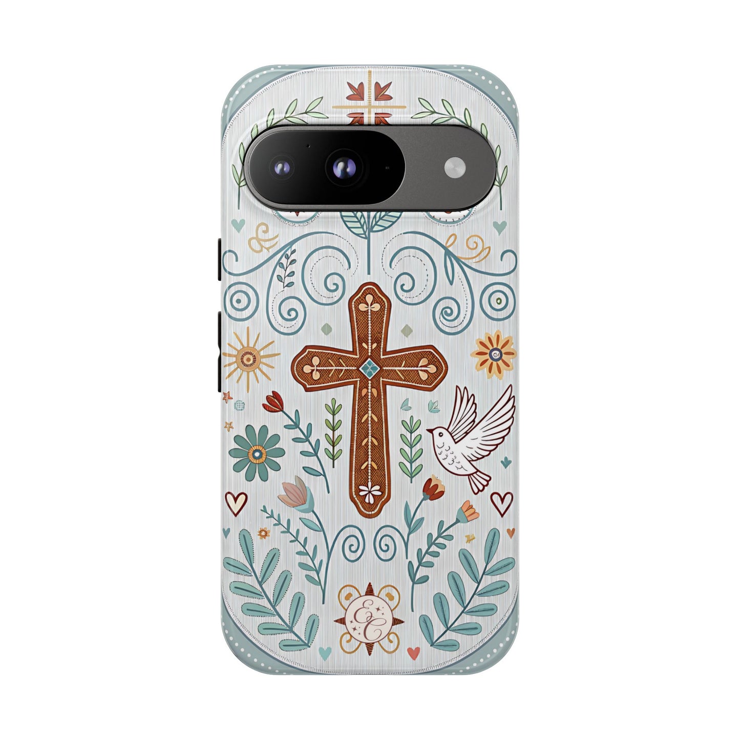 Christian Cross Floral Tough Phone Case