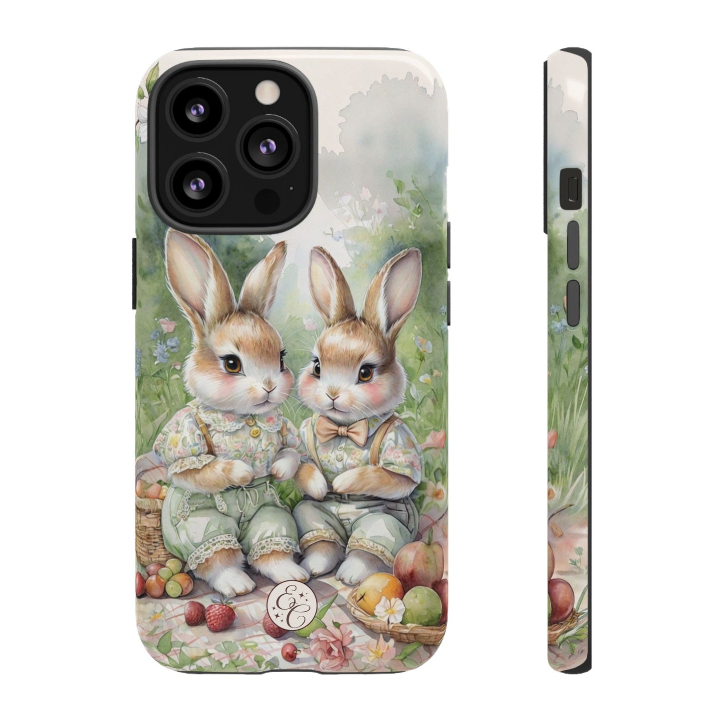 Vintage Bunny Picnic Tough Phone Case