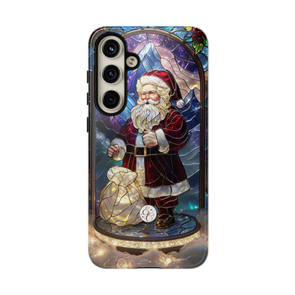 Santa Claus Stained Glass Tough Phone Case