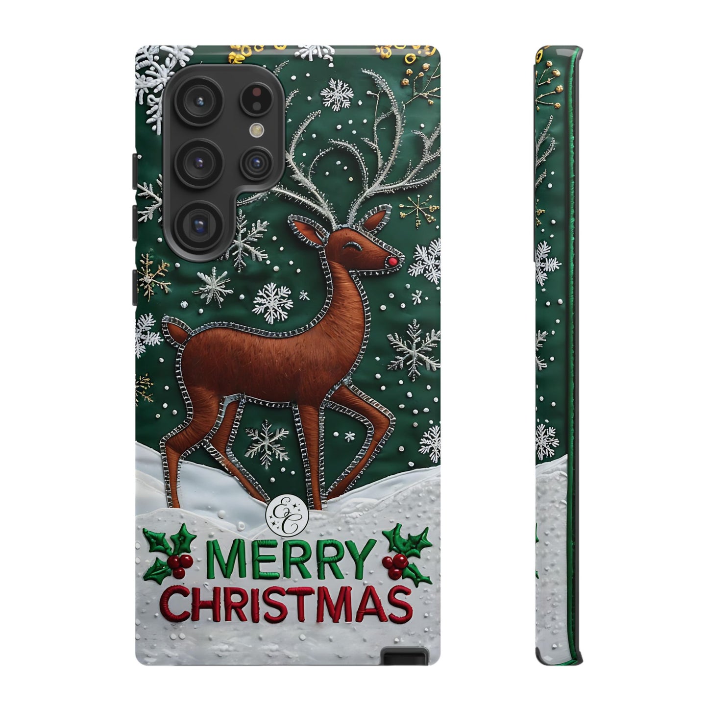 Merry Christmas Reindeer Tough Phone Case