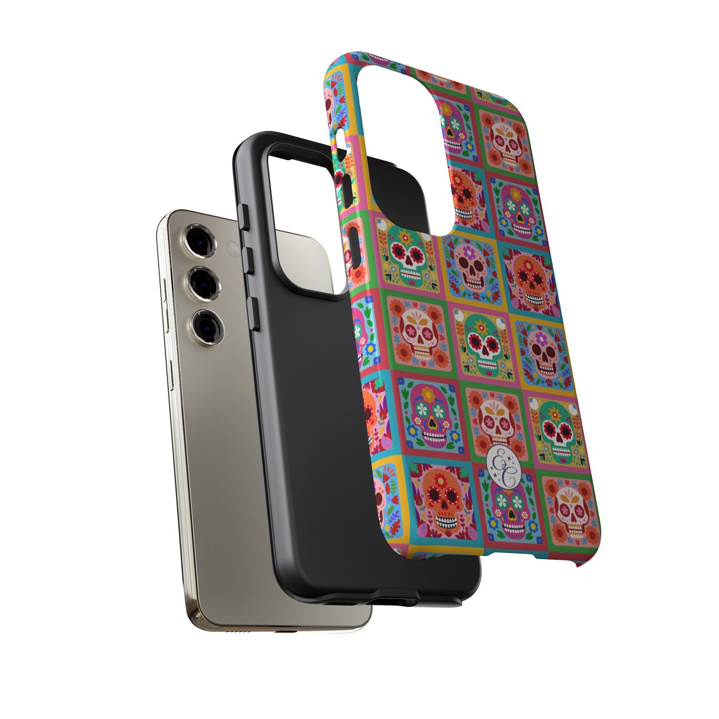 Colorful Sugar Skull Pattern Tough Phone Case