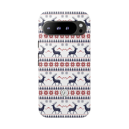 Christmas Reindeer Pattern Tough Phone Case