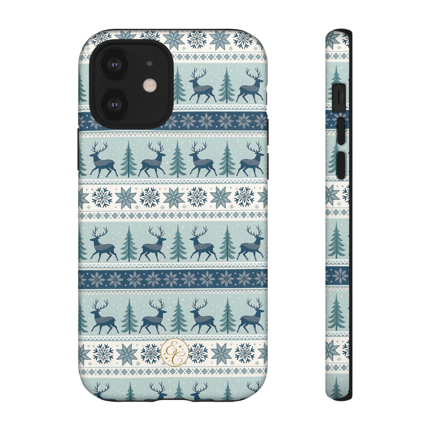 Blue Winter Reindeer Tough Phone Case