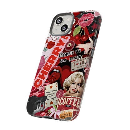 Cherry Theme Retro Collage Tough Phone Case