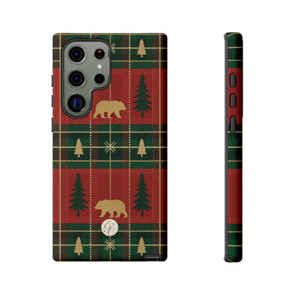 Christmas Bear Plaid Tough Phone Case