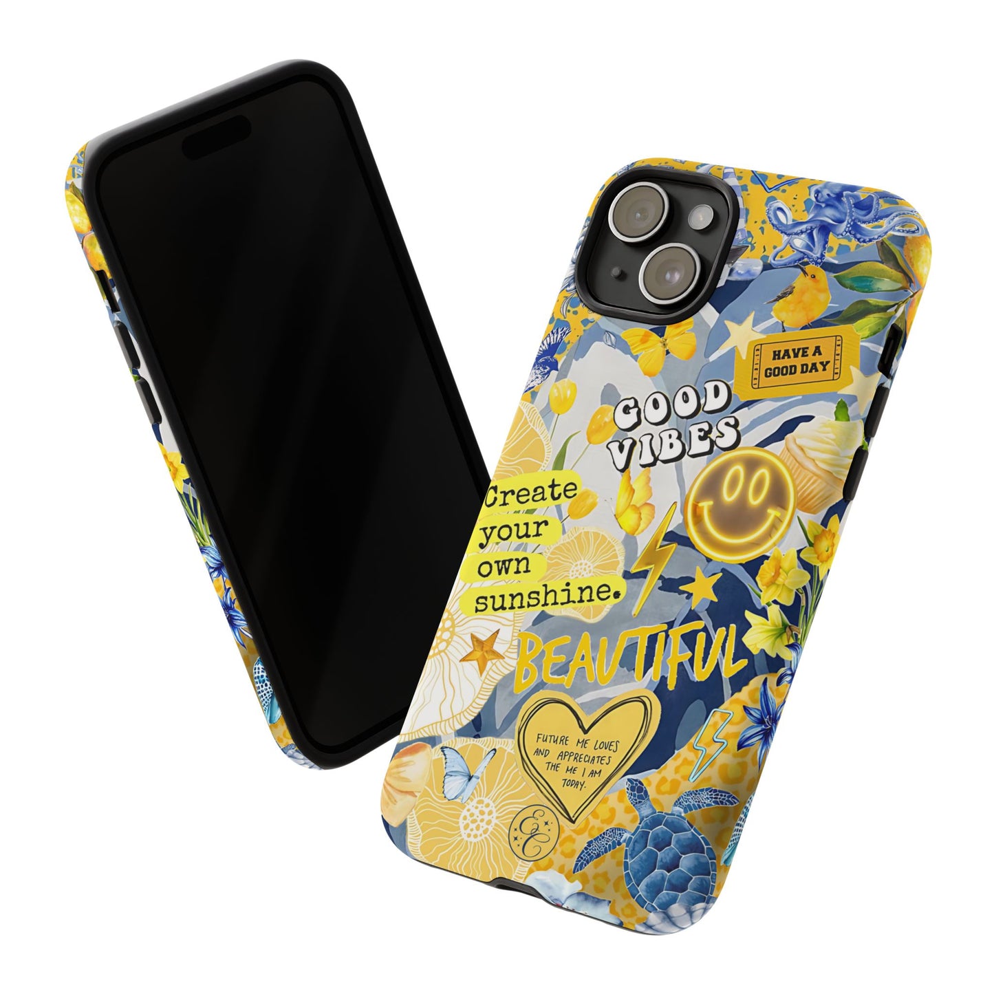 Yellow and Blue Collage Tough Phone Case