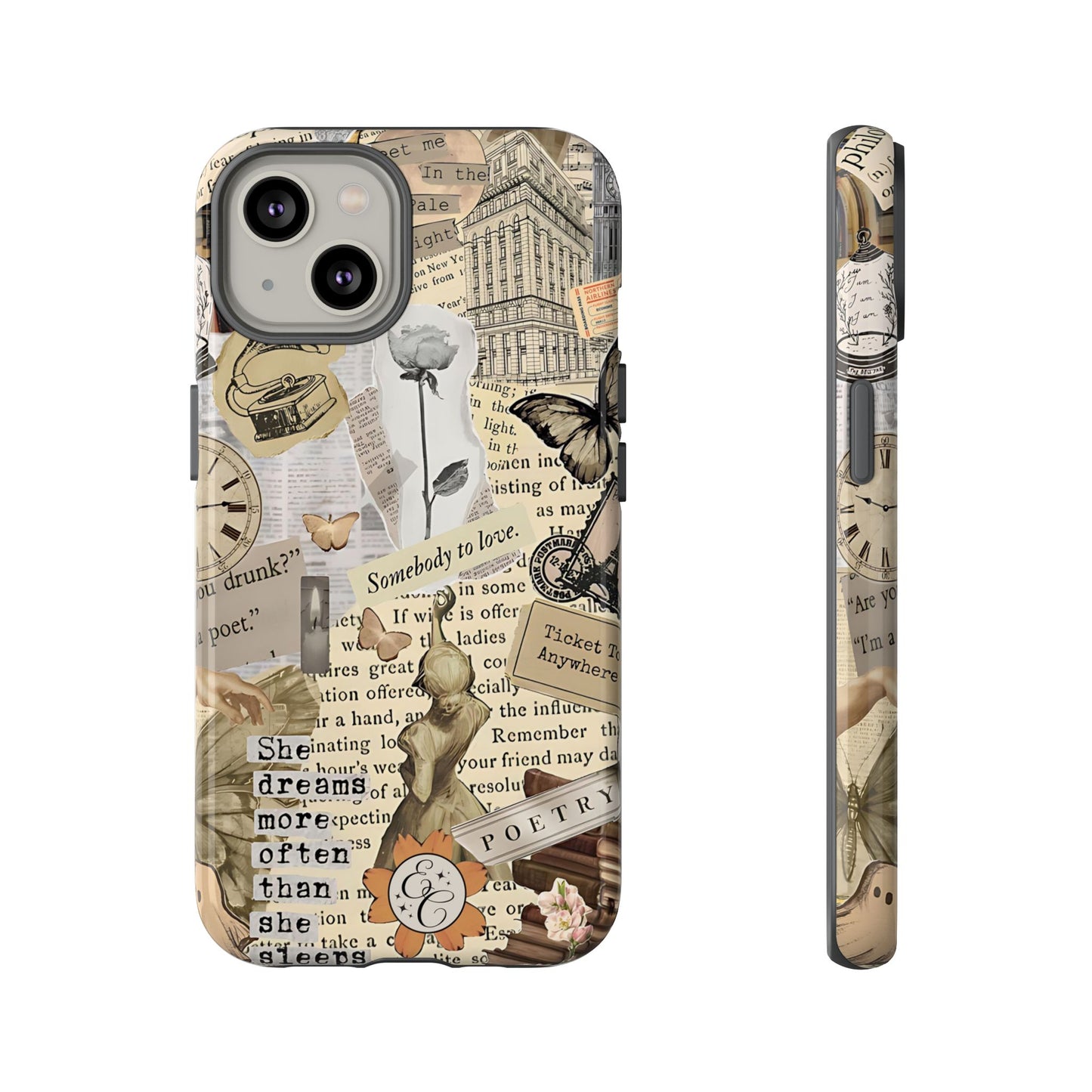 Library Romance Collage Tough Phone Cases